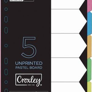 Croxley Divider 5 Tab Rainbow Board