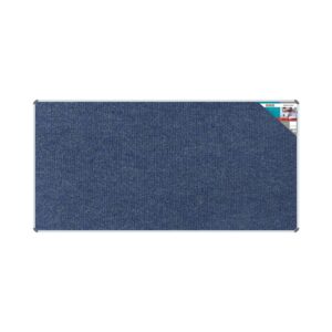 Bulletin Board Ribbed Aluminium Frame (2400x1200mm - Denim)