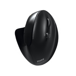 Port Connect Black Ergonomic Rechargeable Bluetooth Mouse