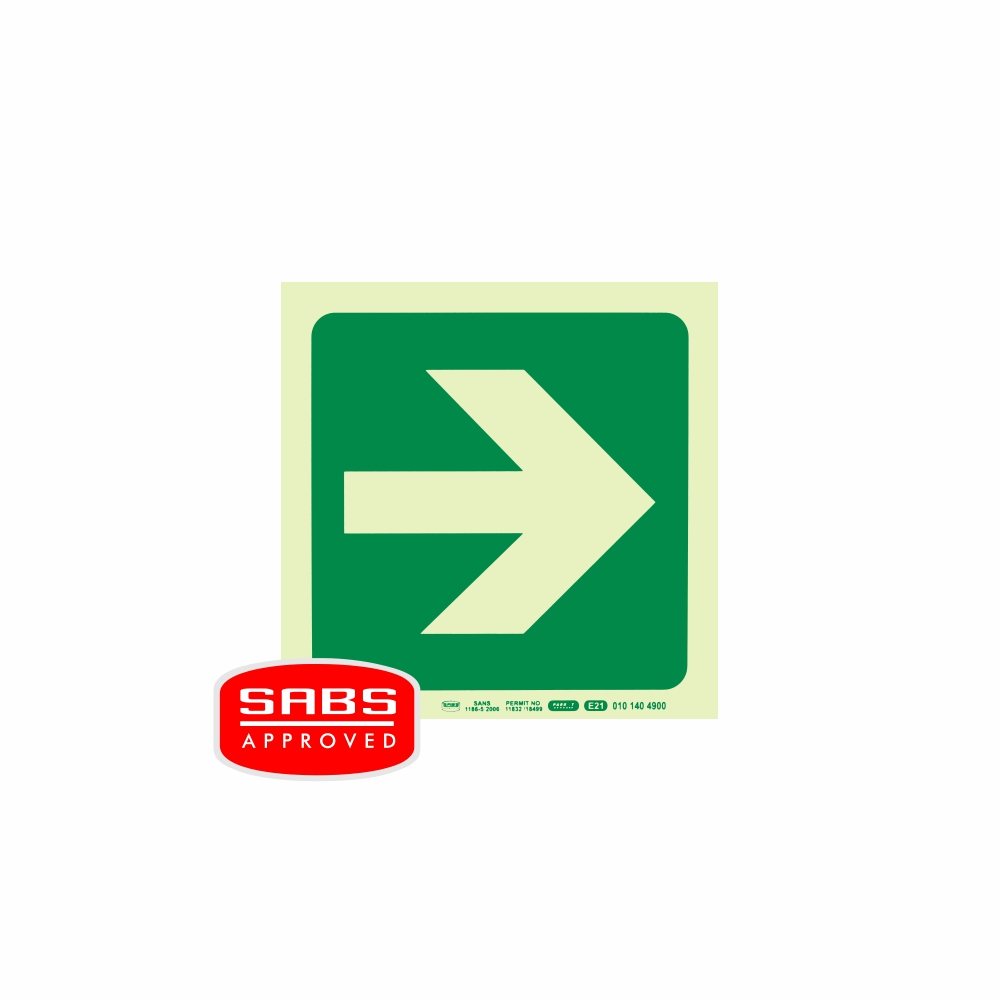Photoluminescent 190Mm Safety Sign -E21-Arrow Right Photoluminescent 190Mm Safety Sign -E21-Arrow Right - Image 1