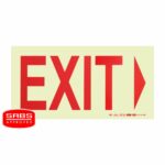 Photoluminescent 190Mm Safety Sign -E4-Exit+Arrow Right