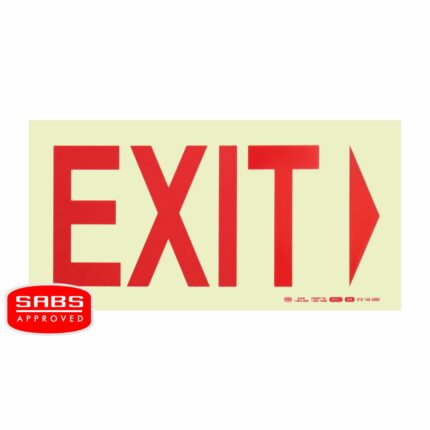 Photoluminescent 190Mm Safety Sign -E4-Exit+Arrow Right