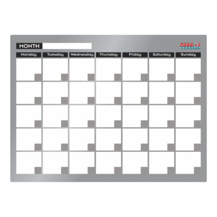Monthly Planner Cast Acrylic 600 X 450Mm