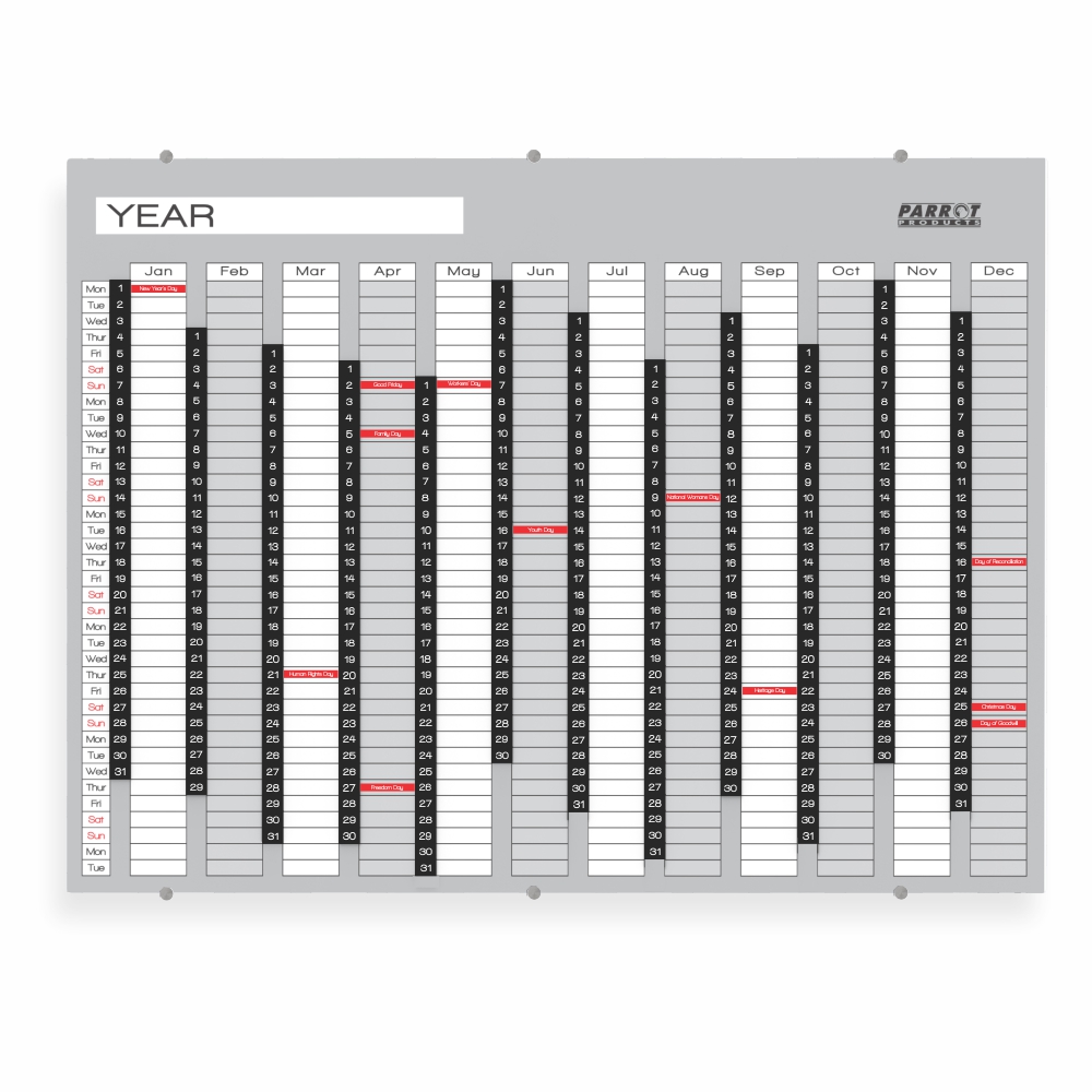 Year Planner Glass Non Magnetic 1200*900Mm Year Planner Glass Non Magnetic 1200*900Mm - Image 1