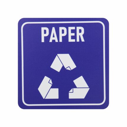 Sign Symbolic Blue Printed Paper Only Recycle Sign On White Acp 150*150Mm