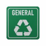 Sign Symbolic Green Printed General Waste Recycle Sign On White Acp 150 * 150Mm