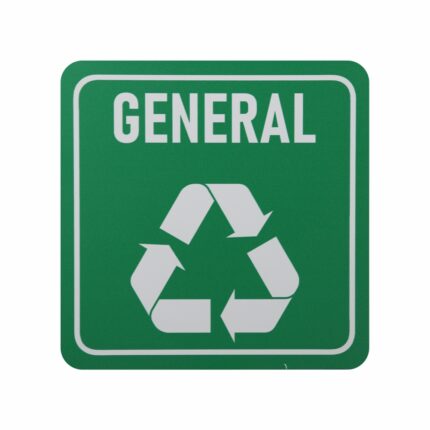 Sign Symbolic Green Printed General Waste Recycle Sign On White Acp 150 * 150Mm
