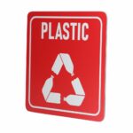 Sign Symbolic Red Printed Plastic Only Recycle Sign On White Acp 150*150Mm