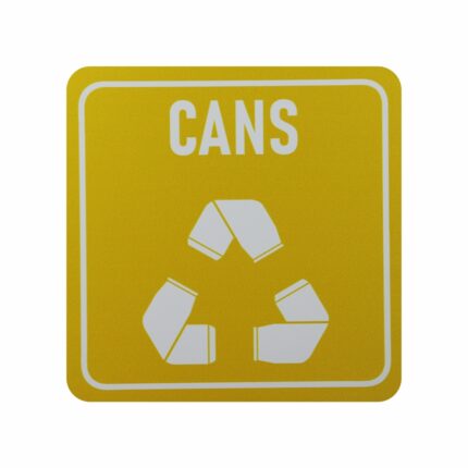 Sign Symbolic Yellow Printed Cans Only Recycle Sign On White Acp 150*150Mm
