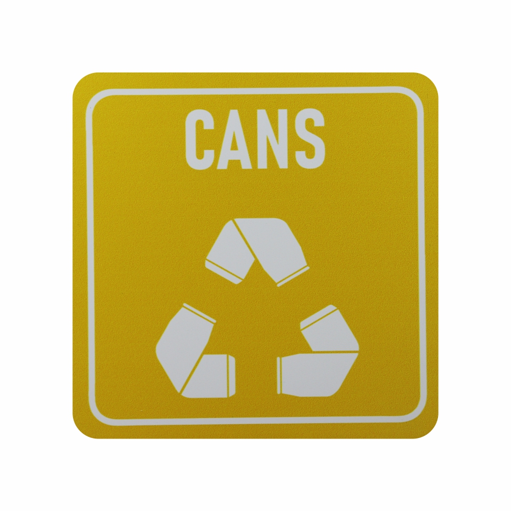 Sign Symbolic Yellow Printed Cans Only Recycle Sign On White Acp 150*150Mm Sign Symbolic Yellow Printed Cans Only Recycle Sign On White Acp 150*150Mm - Image 1