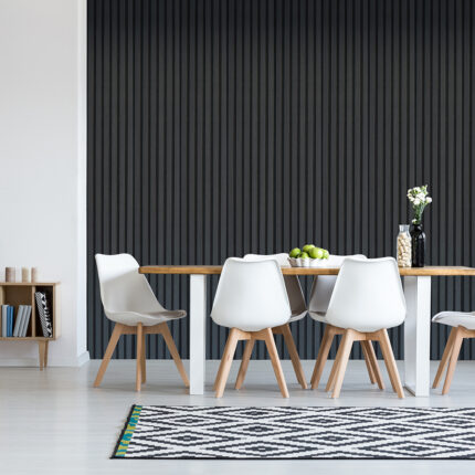 Acoustic Slatted Wall Panel 600 X 2400 - Black Wood