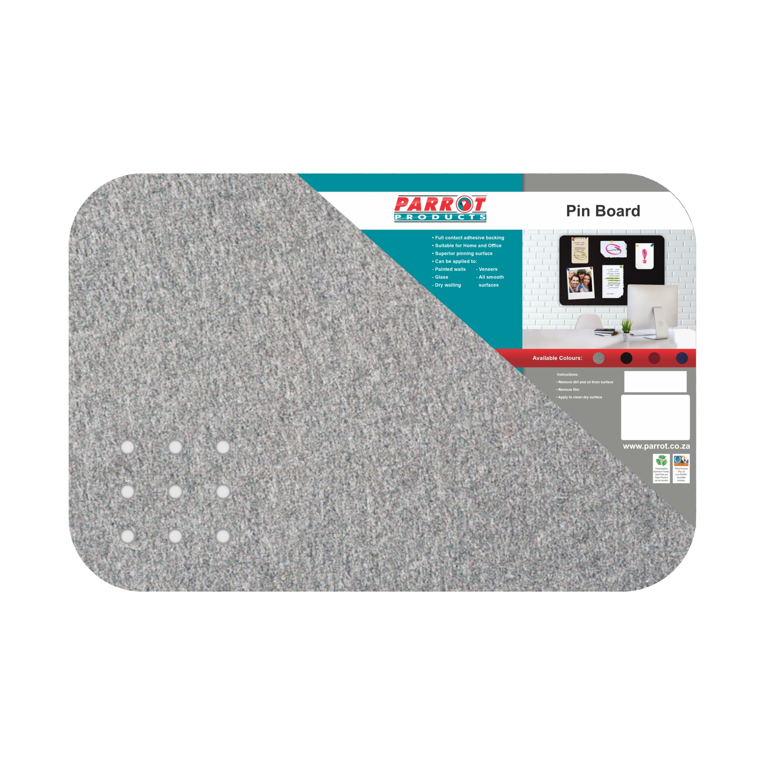 Pin Board Adhesive No Frame 450*300Mm Grey Pin Board Adhesive No Frame 450*300Mm Grey - Image 1
