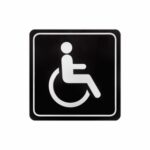 Sign Symbolic 150*150Mm Black Printed Disabled Toilet Sign On White Acp