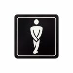 Sign Symbolic 150*150Mm Black Printed Gents Toilet Sign On White Acp