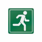 Sign Symbolic 150*150Mm Green Running Man Sign On White Acp