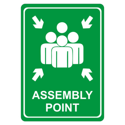 Sign Symbolic 297*210Mm Assembly Point Green On White Acp