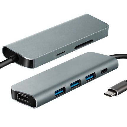 Adaptor – Usb C Hub 7-In-1 (Hdmi X 1-Usb3 X 3-Dp X 1-Sd X 1-Tf X 1)