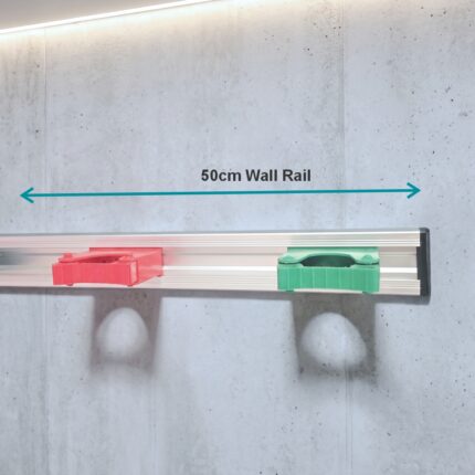 Wall Rail Only 50Cm (With Black End Clips)