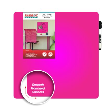Whiteboard Tile Magnetic 355X355Mm Pink