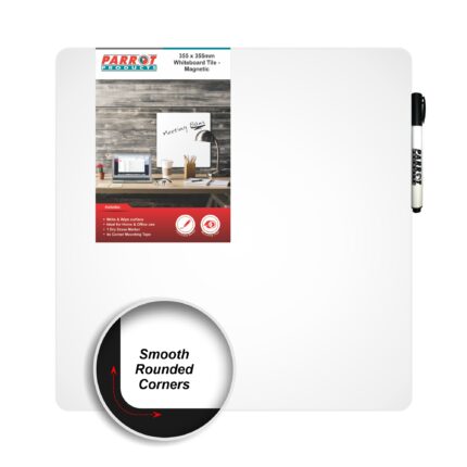 Whiteboard Tile Magnetic 355X355Mm White