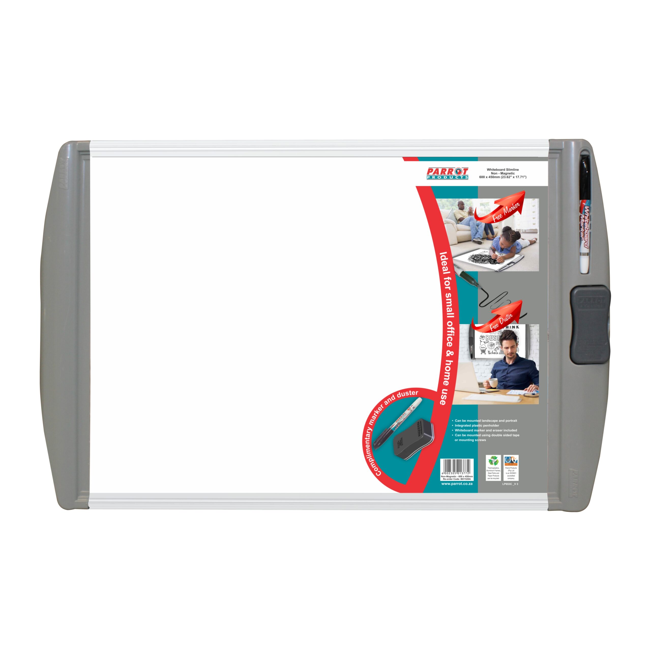 Whiteboard Slimline Non Magnetic 600*450Mm Retail Whiteboard Slimline Non Magnetic 600*450Mm Retail - Image 1