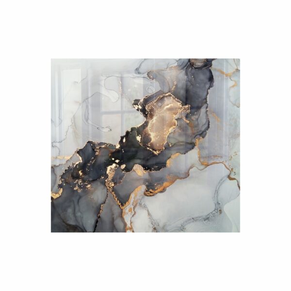 Decorative Glass Wall Tile 598Mm X 650Mm Ink Contrast