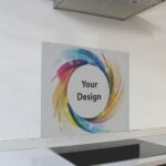 Decorative Glass Wall Tile 598X650X6Mm Customized Print