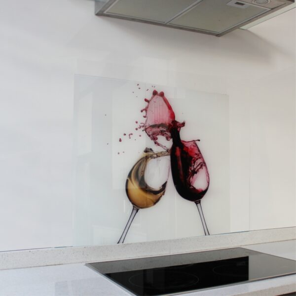 Decorative Glass Wall Tile 598X650X6Mm Wine Glasses