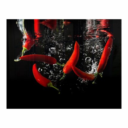 Decorative Glass Wall Tile 898Mm X 700Mm Chilli