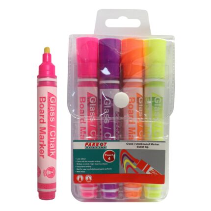Marker Glass/Chalkboard Pouch 4 (Pink, Purple, Orange, Yellow)