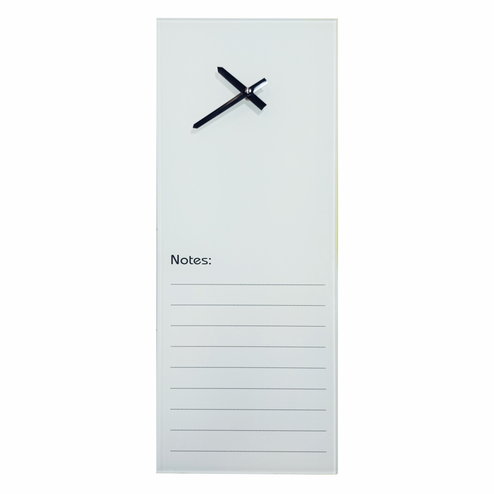 Clock Glass With Notes 210 X 580Mm White Clock Glass With Notes 210 X 580Mm White - Image 1