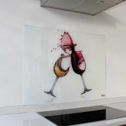 Decorative Glass Wall Tile 898X700X6Mm Wine Glasses