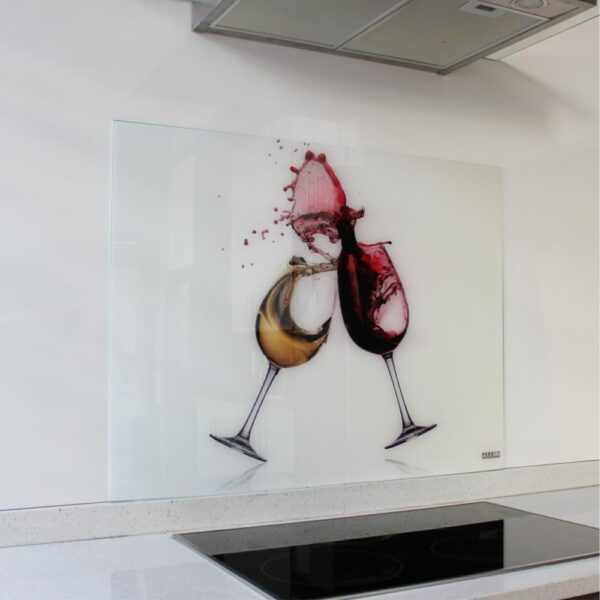Decorative Glass Wall Tile 898X700X6Mm Wine Glasses