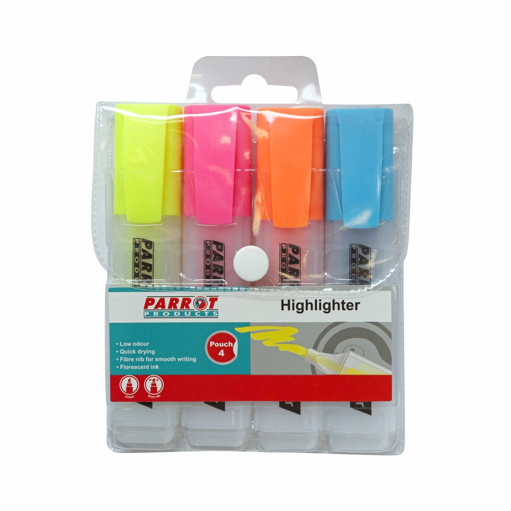 Marker Highlighter Pouch 4 (Yellow-Pink-Blue-Orange) Marker Highlighter Pouch 4 (Yellow-Pink-Blue-Orange) - Image 1