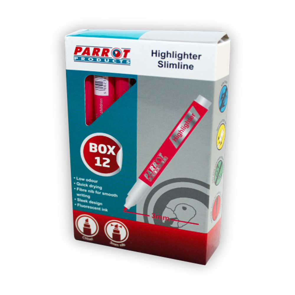 Marker Highlighter Slimline Box 12 Pink Marker Highlighter Slimline Box 12 Pink - Image 1