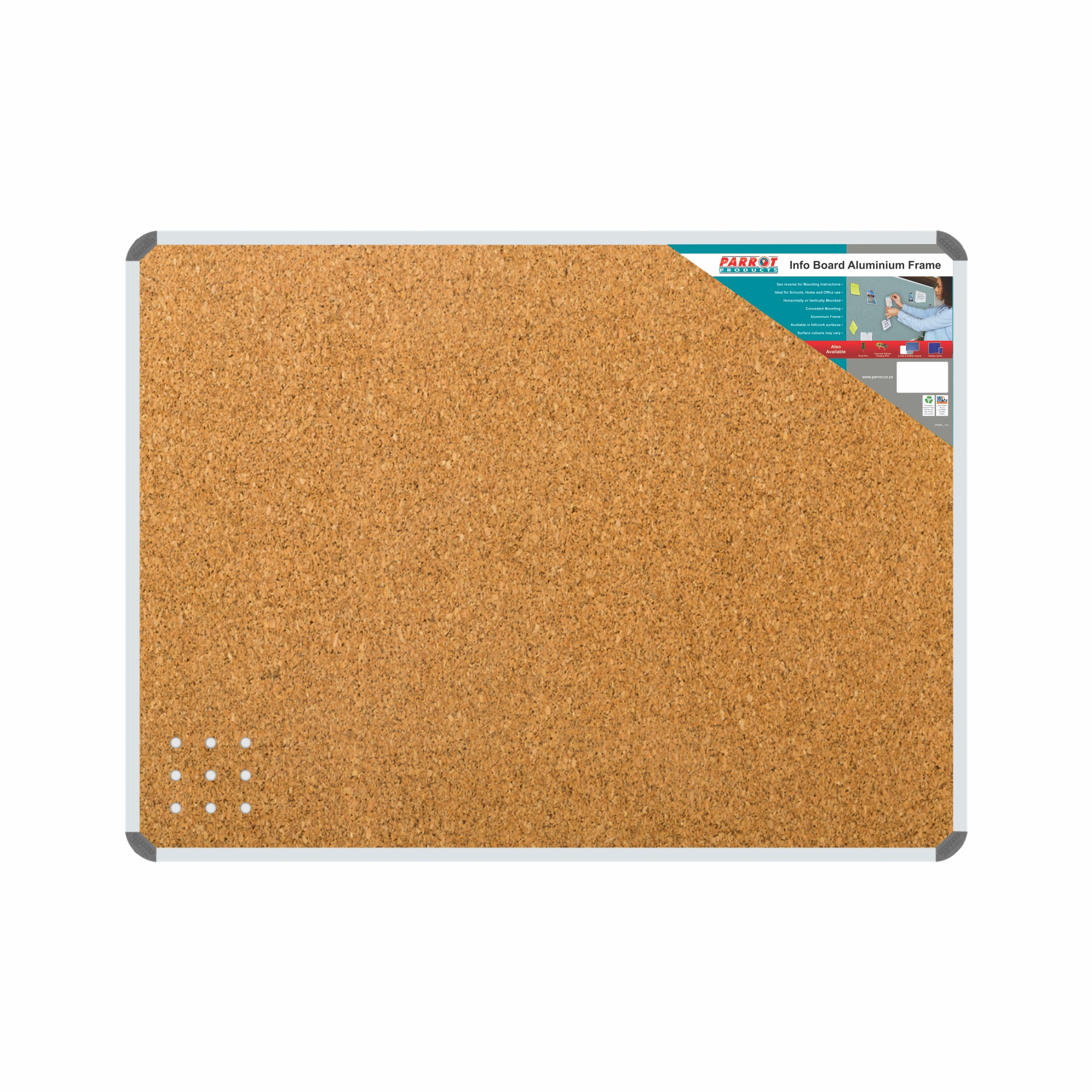 Info Board Aluminium Frame 1200*900Mm Cork Info Board Aluminium Frame 1200*900Mm Cork - Image 1