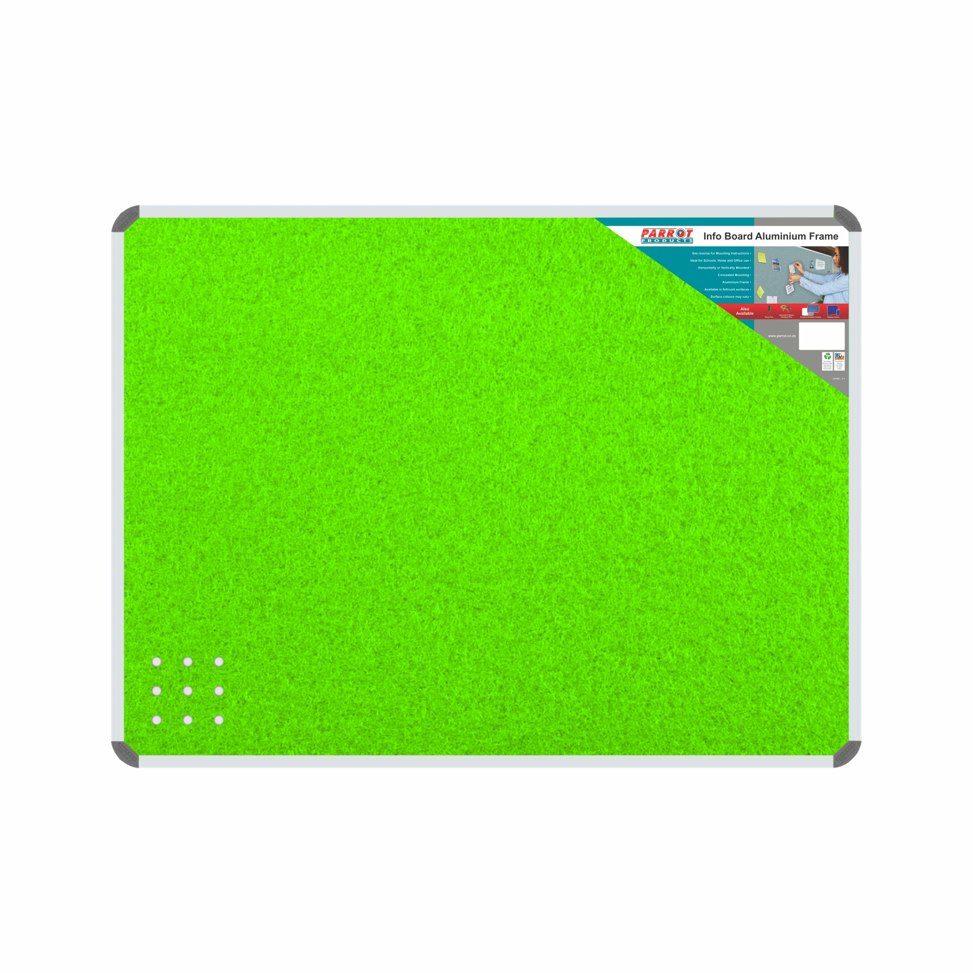 Info Board Aluminium Frame 1200*900Mm Lime Green Info Board Aluminium Frame 1200*900Mm Lime Green - Image 1