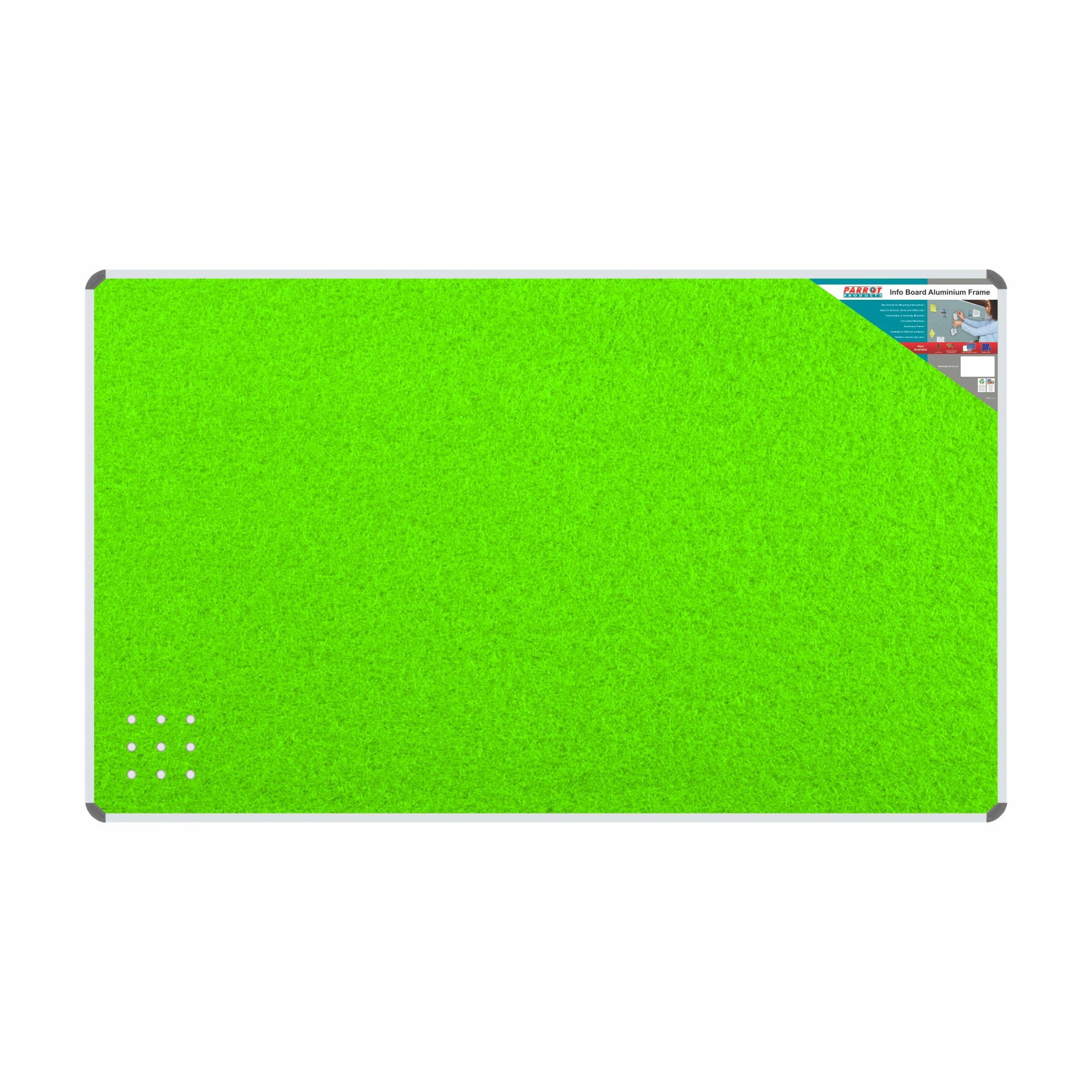 Info Board Aluminium Frame 2000*1200Mm Lime Green Info Board Aluminium Frame 2000*1200Mm Lime Green - Image 1