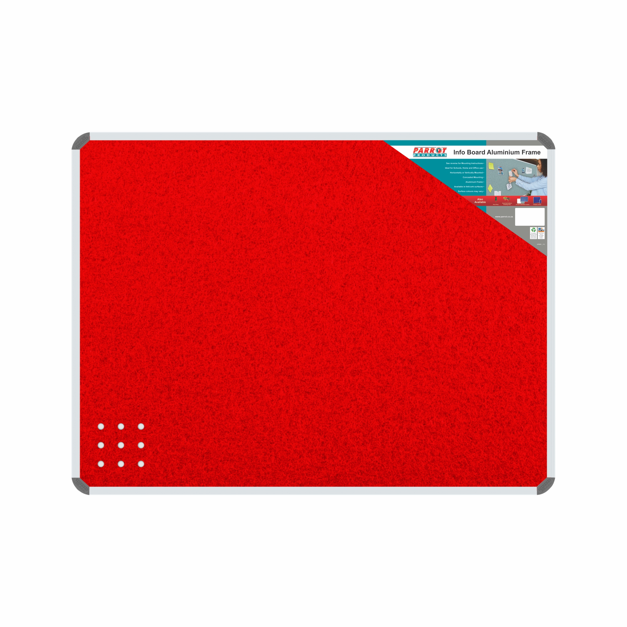 Info Board Aluminium Frame 600*450Mm Red Info Board Aluminium Frame 600*450Mm Red - Image 1