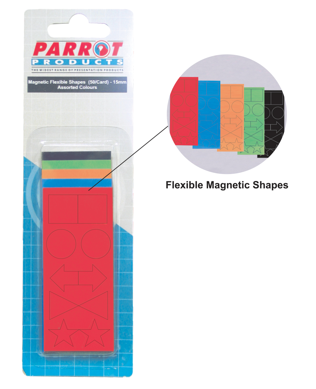 Magnetic Flexible Shapes 15Mm (50 Pack) Assorted Magnetic Flexible Shapes 15Mm (50 Pack) Assorted - Image 1