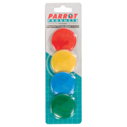 Magnets Circle 40Mm (4/Card) Assorted