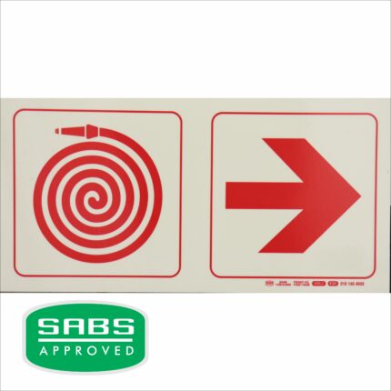 Photoluminescent 190Mm Safety Sign - F20-Fire Hose Reel+Arrow Right