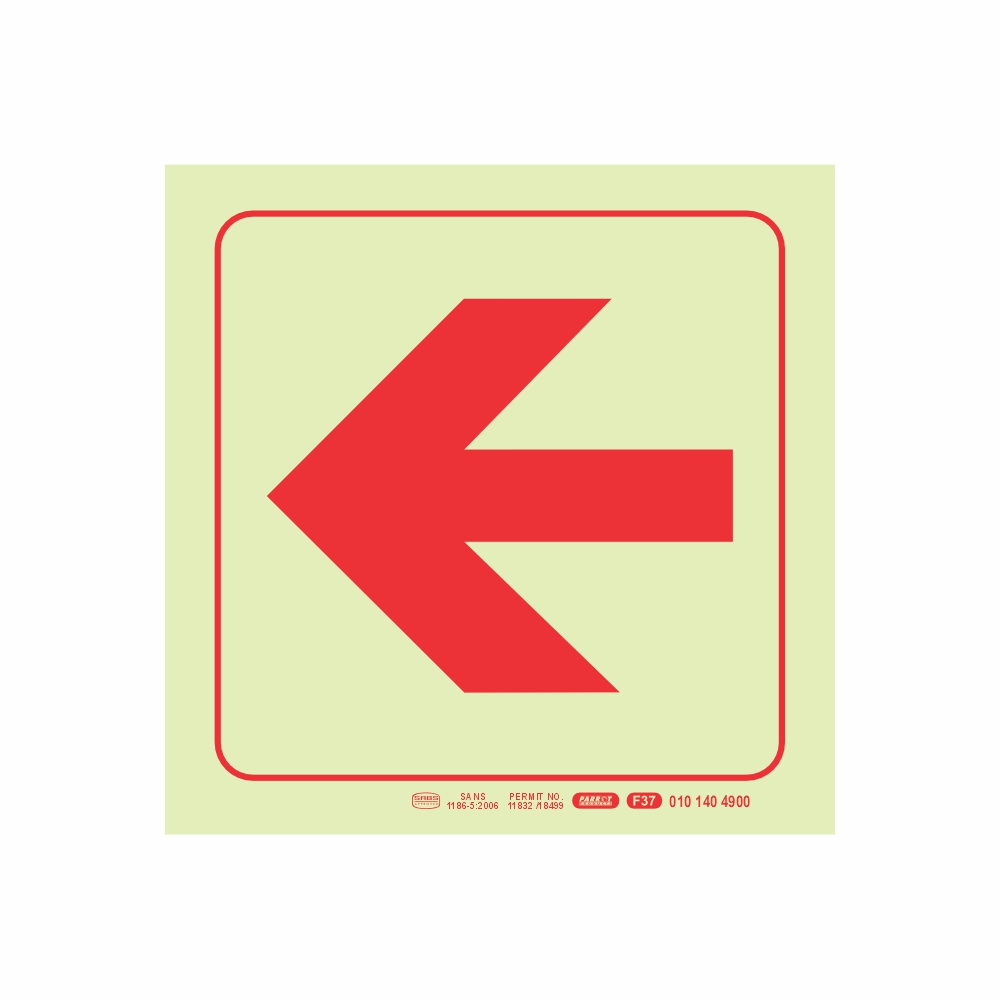 Photoluminescent 190Mm Safety Sign - F37-Arrow Left Photoluminescent 190Mm Safety Sign - F37-Arrow Left - Image 1