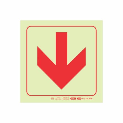 Photoluminescent 190Mm Safety Sign - F38-Arrow Down