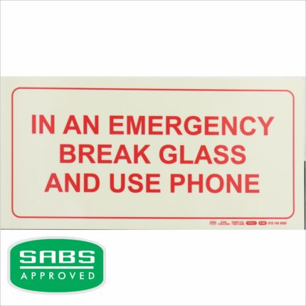 Photoluminescent 190Mm Safety Sign - F40-In An Emergency Break Glass And Use Phone