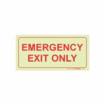 Photoluminescent 190Mm Safety Sign - F41-Emergency Exit Only