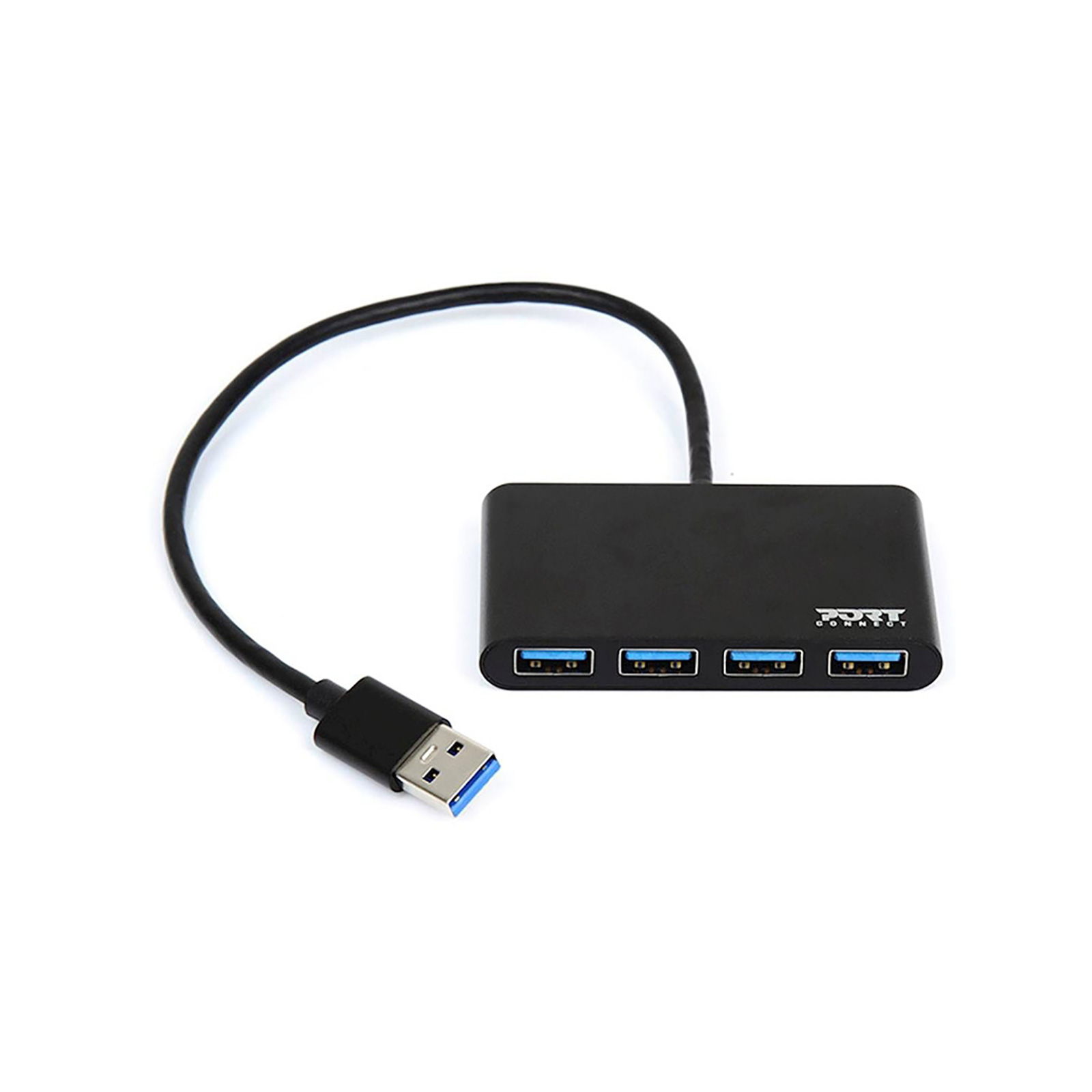 Port USB3.0 Black Plug & Play 4-port Hub Port USB3.0 Black Plug & Play 4-port Hub - Image 1