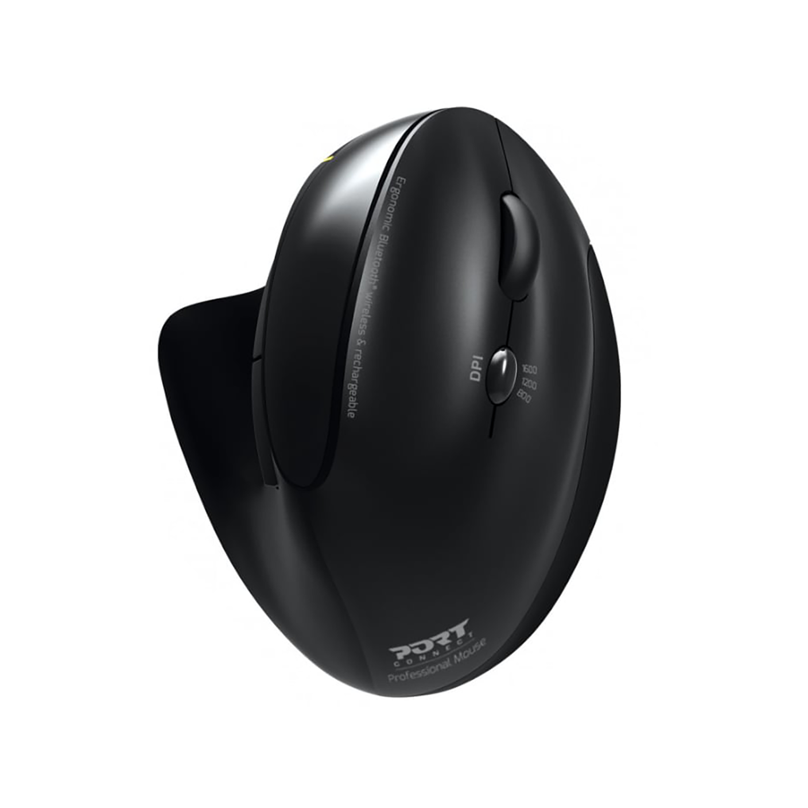 Port Connect Black Ergonomic Rechargeable Bluetooth Mouse Port Connect Black Ergonomic Rechargeable Bluetooth Mouse - Image 1