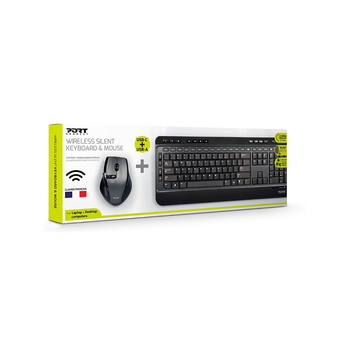 Port Black Wireless Keyboard & Mouse Combo Port Black Wireless Keyboard & Mouse Combo - Image 1