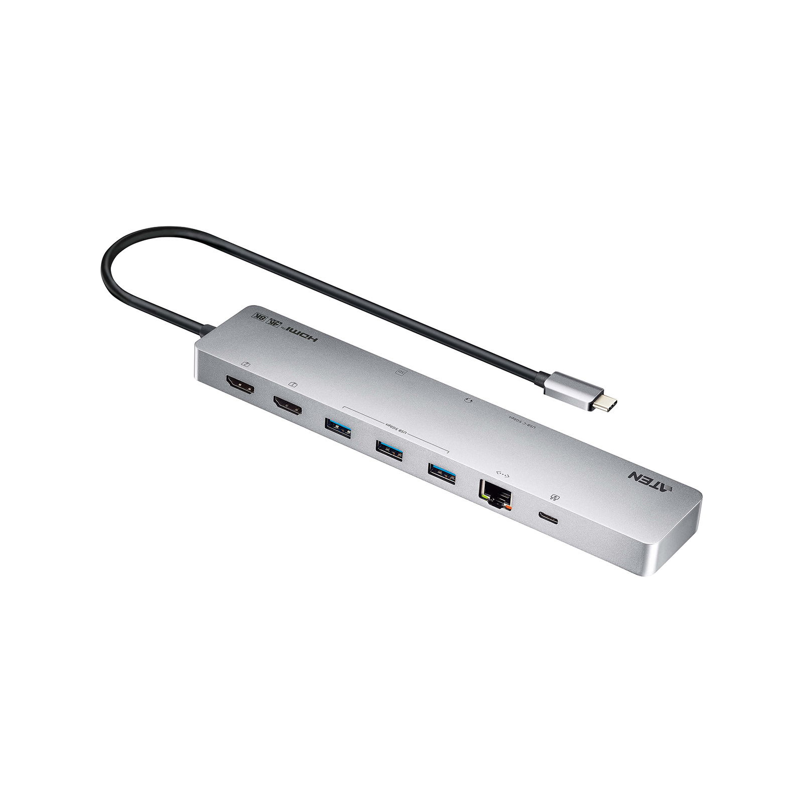 Aten 11-in-1 USB-C Multiport Dock with Power Pass-Through Aten 11-in-1 USB-C Multiport Dock with Power Pass-Through - Image 1